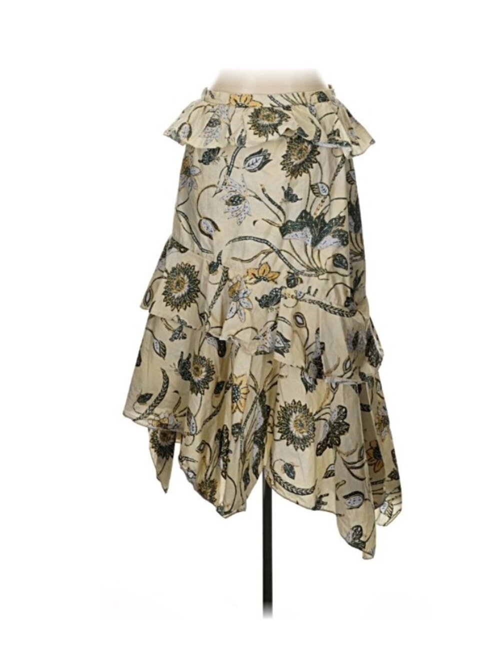 Ulla Johnson Ivette Maxi Skirt Womens Sz 10 Cream Floral Boho Cottagecore Resort